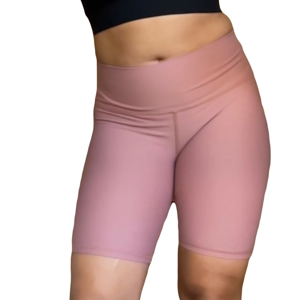 Mauve pink and maroon red biker shorts set